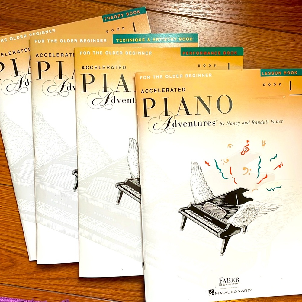 Piano learning book set by Nancy Faber